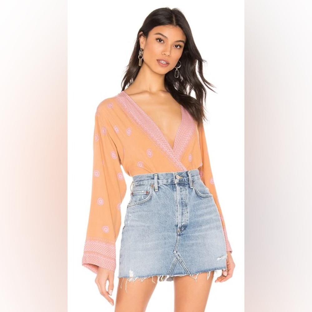 Free people deep v bodysuit